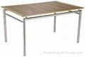 P/N:302004A Stainless Steel with ashwood slats outdoor table set  5
