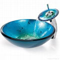 transparent glass basin 