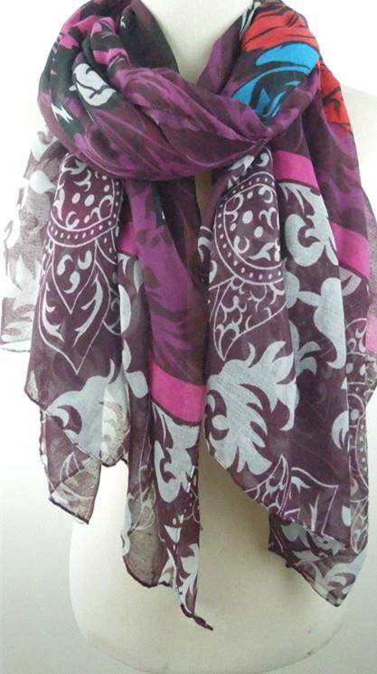 BIG Rose print Scarves for Fashion Women  2