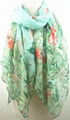 2014 hot butterfly print scarf woman