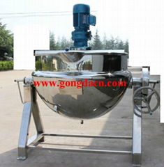 gas heating tilting jacketed stainless steel jacketed kettle