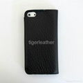 Credit Card Slots Genuine Leather Case For iphone 5/5S 1