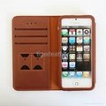 Credit Card Slots Genuine Leather Case For iphone 5/5S 5
