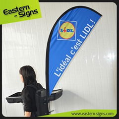 Teardrop Shape Backpack Flag Banner Printing