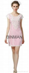 European Organza slim beading dress