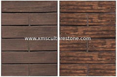 Wood grain culture stone for exterior and interior wall