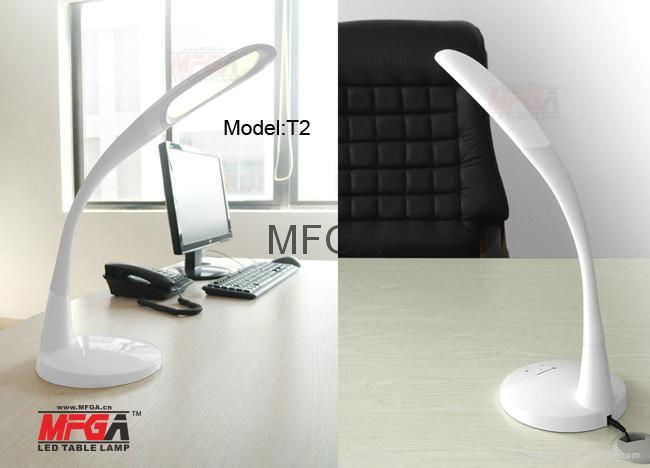 DC12V flexible arm LED table lamp with touch dimmer and 3-C light modes 