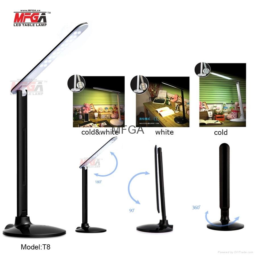 DC12V foldable&rotatable LED table lamp with 3-C light modes and touch dimmer 5