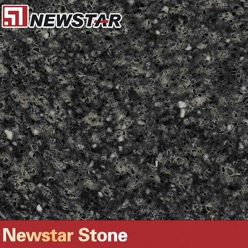 Newstar crystal black quartz stone floor tile