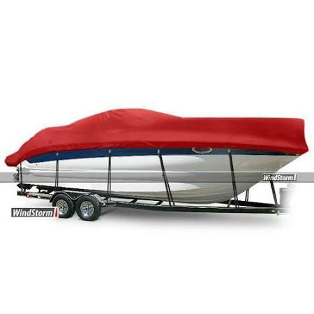 WindStorm High Profile Cabin Cruisers Boat Cover with Windshield and Bow Rails B