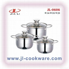 cookware set with silicone combined