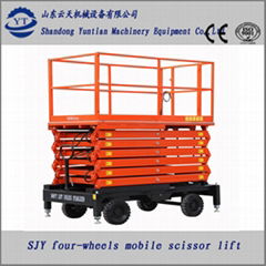 SJY four-wheels mobile scissorlift