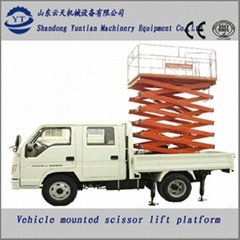 Vehicle mounted scissor lift platform
