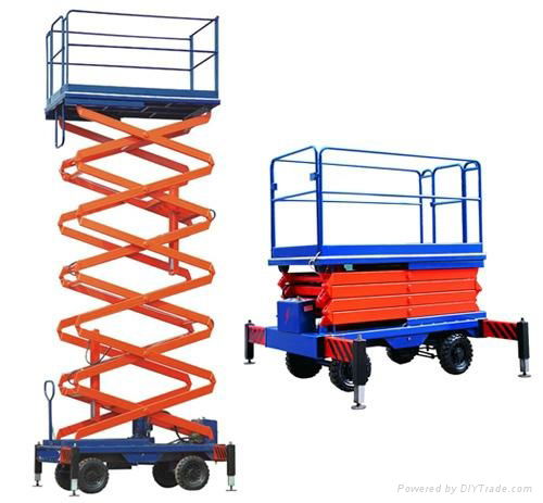 mobile hydraulic scissor lift with fencing 2