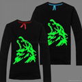 Fashion print glow in the dark clothing/ t-shirt /tee logo