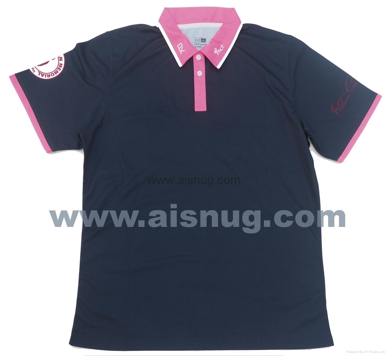 Embroidery patch printed custom golf shirt