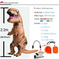 Jurassic World Dinosaur  Halloween Cosplstume Inflatable t rex Costume