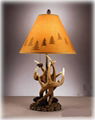 Deer Antlers Table Lamps Cabin Wood