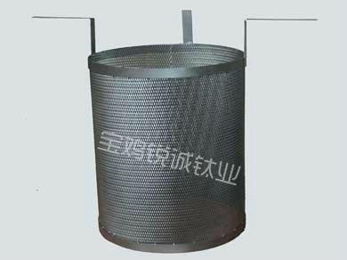 Titanium anode cylinder for sewage disposal