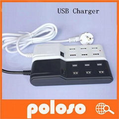 Wholesale 4.5A 6 port universal USB Charger for all electronic products.