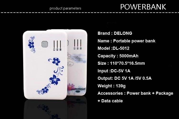 Blue and white porcelain classic type power bank 5000mAh