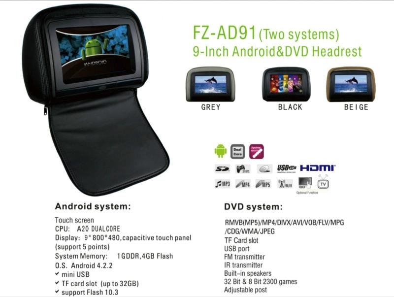 9inch car computer monitor and dual system