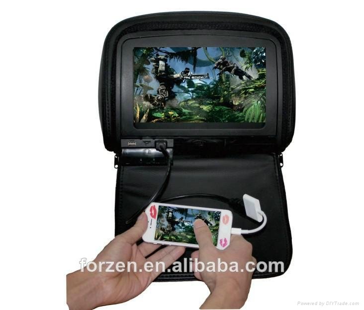 9 inch Android Touch SD/MS/MMC 3-in-1 headrest Car dvd With Telephone connectio
