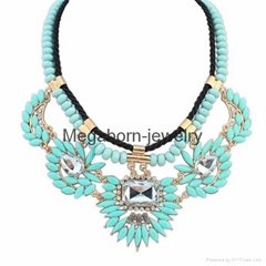 2014 New Design Shourouk crystal Glass bead necklace