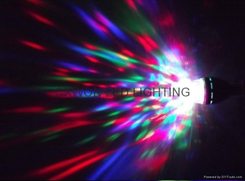 Dazzling E27 3W RGB LED Laser Stage Light Crystal Magic Ball Bulb  5