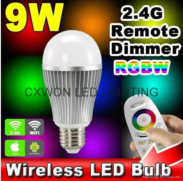 mi light 2.4G 9W RGBW (RGB+Cool white) Wifi E27 Led Bulb Dimmable/Brightness 3