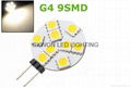 DC 12V G4 3W 9led smd Home Car RV Marine Boat LED Light Bulb Lamp 9 leds 5050 5