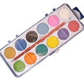 a palette with 12 colors watercolor and a brush 1