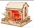 wood hut    model building     plan toy   puzzle 3D   educationla toy