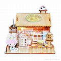 wooden model  plan toy   puzzle 3D   DIY house 1