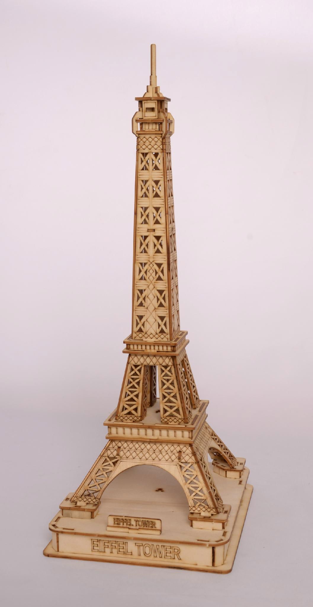 Eiffel tower world architecture plan toy   wooden model 2