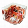 wooden doll house  plan toy  model building  puzzle 3D  2
