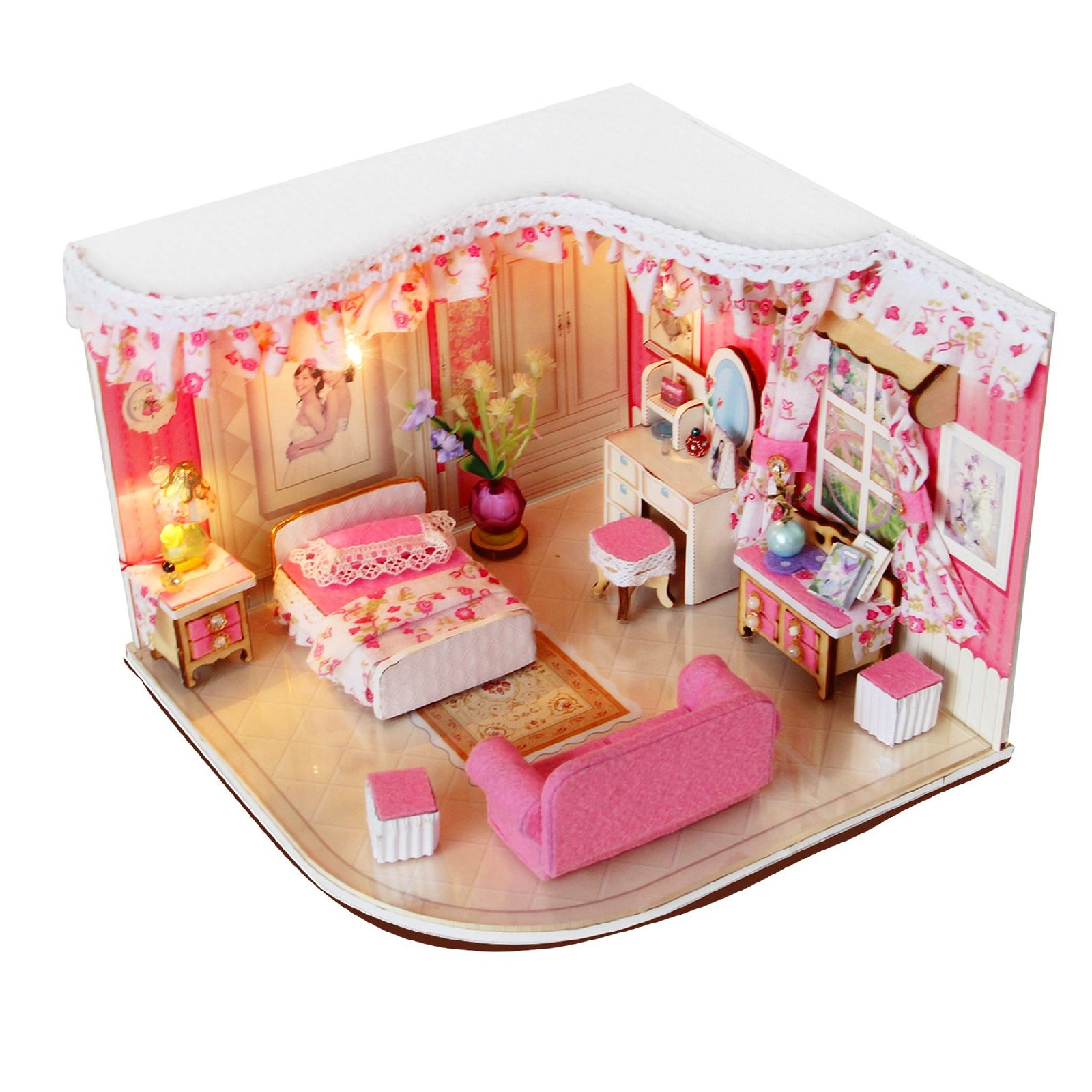 sweet home  wooded doll house   plan toy  model building   DIY house 3