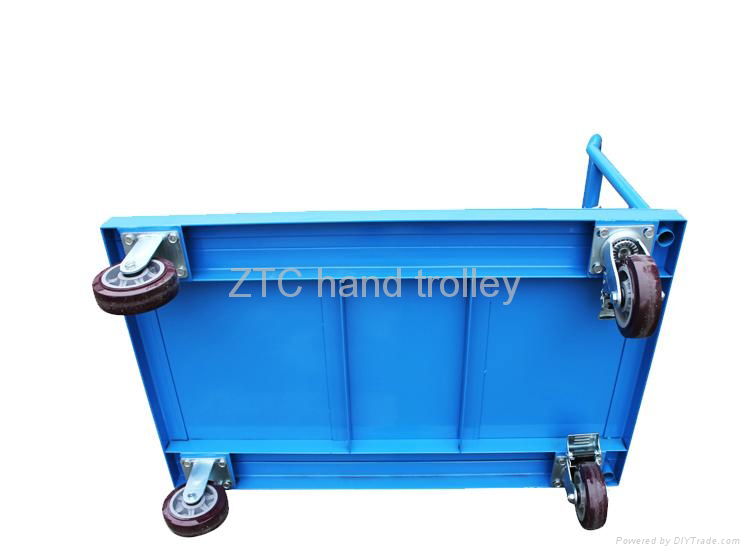 Heavy duty warehousing logistics platform hand trolley 3