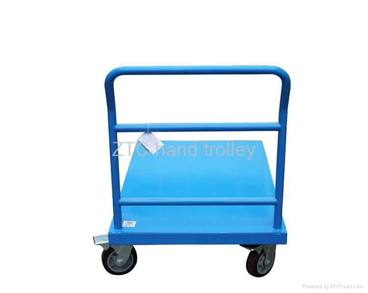 Heavy duty warehousing logistics platform hand trolley 2