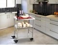 Three layers hotel service stainless steel trolley cart on wheels  2