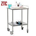 Stainless steel hotel service food trolley cart with double layers 1