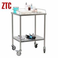 Stainless steel hotel service food trolley cart with double layers