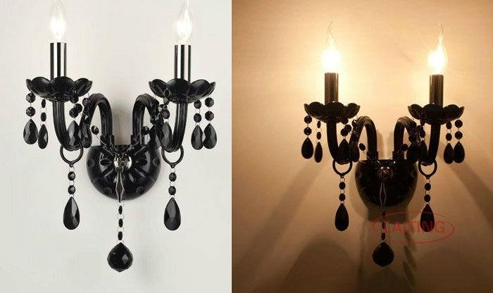 Modern Black Exquisite Crystal Wall Lighting