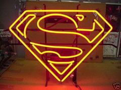 New T12 SUPERMAN LOGO handicrafted real glass tube neon light beer lager bar p