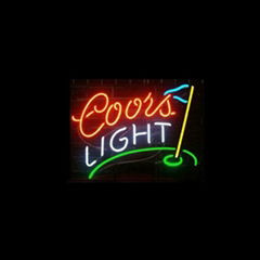 New T22 COORS LIGHT GOL handicrafted real glass tube neon light beer lager bar p