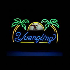 New T214 YUENGLING PALM handicrafted real glass tube neon light beer lager bar p