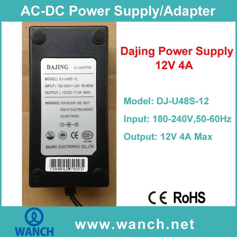 12V 4A Power Supply AC Adapter for LCD/LED Monitor DJ-U48S-12 4