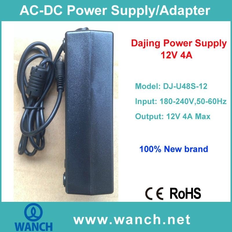 12V 4A Power Supply AC Adapter for LCD/LED Monitor DJ-U48S-12 3