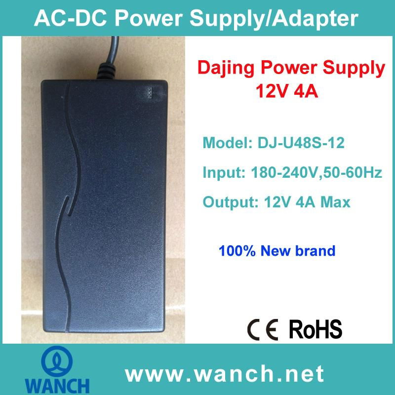 12V 4A Power Supply AC Adapter for LCD/LED Monitor DJ-U48S-12 2