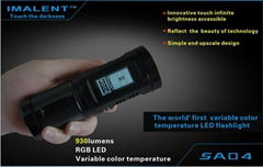Flashlight with variable color temperature